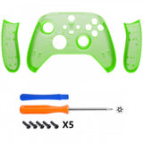 eXtremeRate Clear Green Replacement Handles Shell for Xbox Series X Controller, Custom Side Rails Panels Front Housing Shell Faceplate for Xbox Series S Controller - Controller NOT Included - ZX3M503