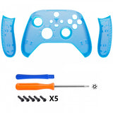 eXtremeRate Clear Blue Replacement Handles Shell for Xbox Series X Controller, Custom Side Rails Panels Front Housing Shell Faceplate for Xbox Series S Controller - Controller NOT Included - ZX3M504