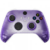eXtremeRate Clear Atomic Purple Replacement Handles Shell for Xbox Series X Controller, Custom Side Rails Panels Front Housing Shell Faceplate for Xbox Series S Controller - Controller NOT Included - ZX3M505