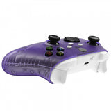 eXtremeRate Clear Atomic Purple Replacement Handles Shell for Xbox Series X Controller, Custom Side Rails Panels Front Housing Shell Faceplate for Xbox Series S Controller - Controller NOT Included - ZX3M505