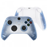 eXtremeRate Soft Touch Clear Glacier Blue Replacement Handles Shell for Xbox Series X Controller, Custom Side Rails Panels Front Housing Shell Faceplate for Xbox Series S Controller - Controller NOT Included - ZX3M506