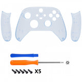 eXtremeRate Soft Touch Clear Glacier Blue Replacement Handles Shell for Xbox Series X Controller, Custom Side Rails Panels Front Housing Shell Faceplate for Xbox Series S Controller - Controller NOT Included - ZX3M506