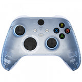 eXtremeRate Soft Touch Clear Glacier Blue Replacement Handles Shell for Xbox Series X Controller, Custom Side Rails Panels Front Housing Shell Faceplate for Xbox Series S Controller - Controller NOT Included - ZX3M506