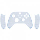 eXtremeRate Clear Glacier Blue Replacement Handles Shell for Xbox Series X Controller, Custom Side Rails Panels Front Housing Shell Faceplate for Xbox Series S Controller - Controller NOT Included - ZX3M506