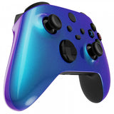 eXtremeRate Chameleon Purple Blue Replacement Handles Shell for Xbox Series X Controller, Custom Side Rails Panels Front Housing Shell Faceplate for Xbox Series S Controller - Controller NOT Included - ZX3P301