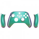 eXtremeRate Chameleon Green Purple Replacement Handles Shell for Xbox Series X Controller, Custom Side Rails Panels Front Housing Shell Faceplate for Xbox Series S Controller - Controller NOT Included - ZX3P302