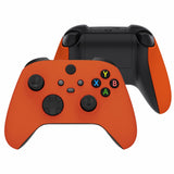 eXtremeRate Soft Touch Orange Replacement Handles Shell for Xbox Series X Controller, Custom Side Rails Panels Front Housing Shell Faceplate for Xbox Series S Controller - Controller NOT Included - ZX3P304