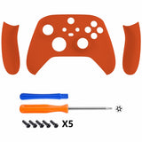 eXtremeRate Soft Touch Orange Replacement Handles Shell for Xbox Series X Controller, Custom Side Rails Panels Front Housing Shell Faceplate for Xbox Series S Controller - Controller NOT Included - ZX3P304