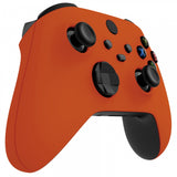 eXtremeRate Soft Touch Orange Replacement Handles Shell for Xbox Series X Controller, Custom Side Rails Panels Front Housing Shell Faceplate for Xbox Series S Controller - Controller NOT Included - ZX3P304