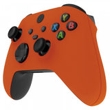 eXtremeRate Soft Touch Orange Replacement Handles Shell for Xbox Series X Controller, Custom Side Rails Panels Front Housing Shell Faceplate for Xbox Series S Controller - Controller NOT Included - ZX3P304