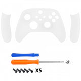eXtremeRate Soft Touch White Replacement Handles Shell for Xbox Series X Controller, Custom Side Rails Panels Front Housing Shell Faceplate for Xbox Series S Controller - Controller NOT Included - ZX3P308