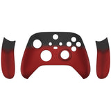 eXtremeRate Soft Touch Shadow Red Replacement Handles Shell for Xbox Series X Controller, Custom Side Rails Panels Front Housing Shell Faceplate for Xbox Series S Controller - Controller NOT Included - ZX3P309