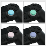 eXtremeRate Dual-Color Replacement 3D Joystick Thumbsticks, Analog Thumb Sticks with Screwdriver for PS4 Slim Pro Controller - Cherry Blossoms Pink & Mint Green &Heaven Blue & Light Violet - P4AJ0016GC